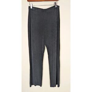 Chico's Travelers Size 1 Medium Acetate Slinky Pull On Pants Black Wrinkle Free